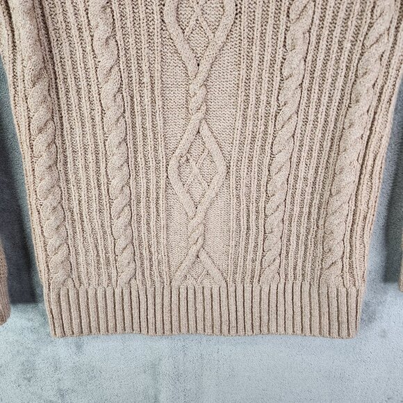 Womens Beige Torrid Cable Knit Turtleneck Sweater Pullover Long Sleeve Size 0 - Picture 3 of 11